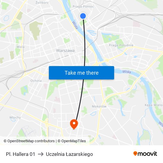 Pl. Hallera 01 to Uczelnia Łazarskiego map