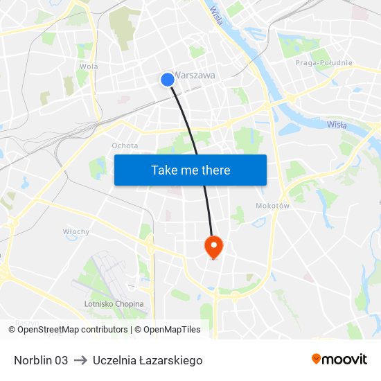 Norblin 03 to Uczelnia Łazarskiego map