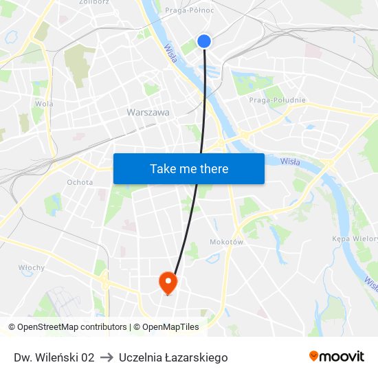 Dw. Wileński 02 to Uczelnia Łazarskiego map