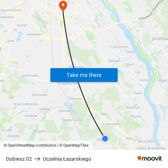 Dobiesz to Uczelnia Łazarskiego map