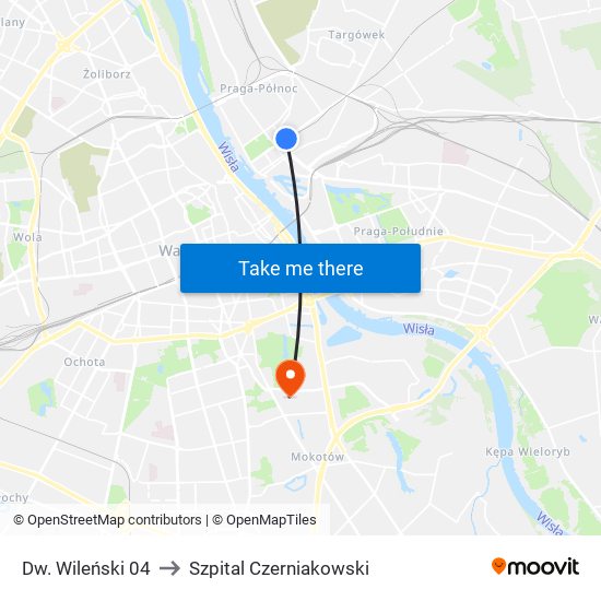 Dw. Wileński 04 to Szpital Czerniakowski map
