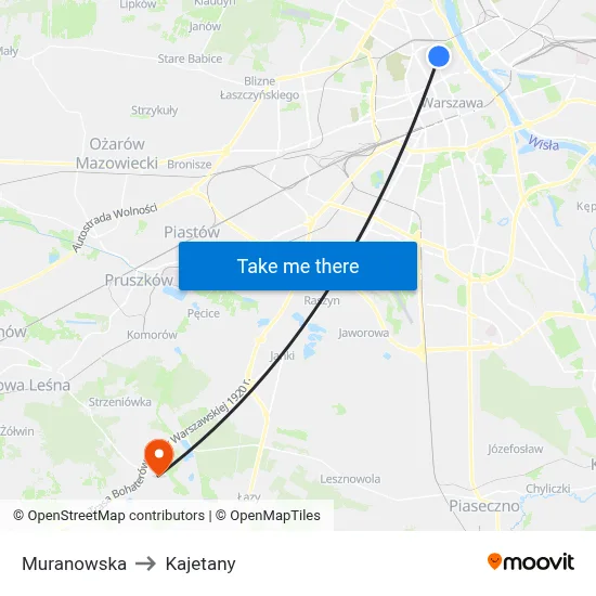 Muranowska to Kajetany map