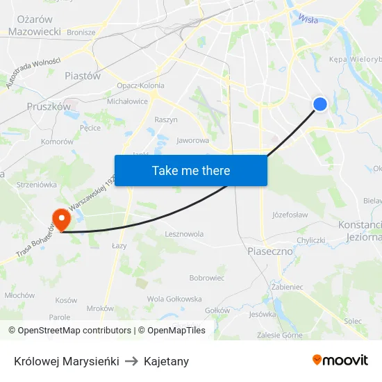 Królowej Marysieńki to Kajetany map