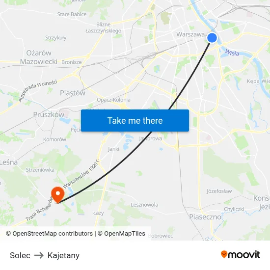 Solec to Kajetany map
