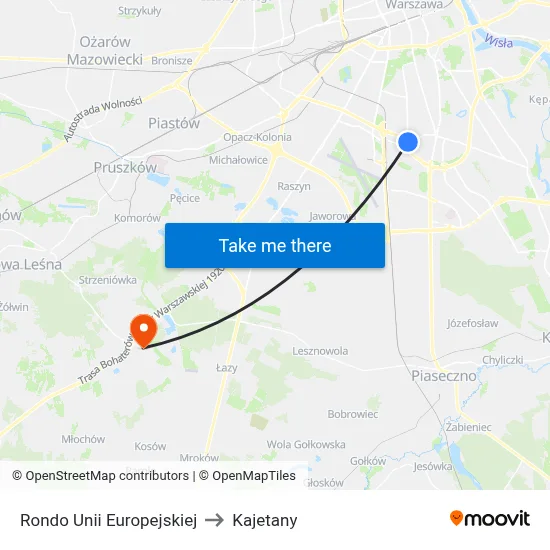Rondo Unii Europejskiej to Kajetany map