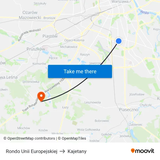 Rondo Unii Europejskiej to Kajetany map