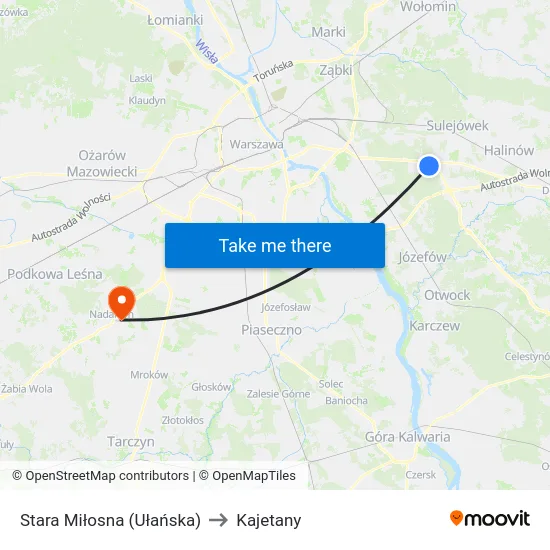 Stara Miłosna (Ułańska) to Kajetany map