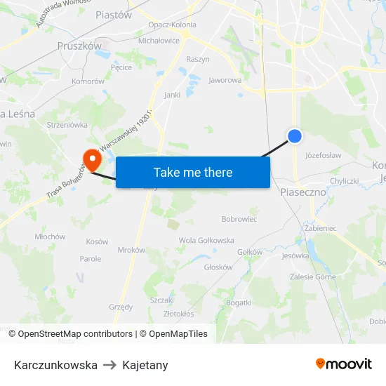 Karczunkowska to Kajetany map