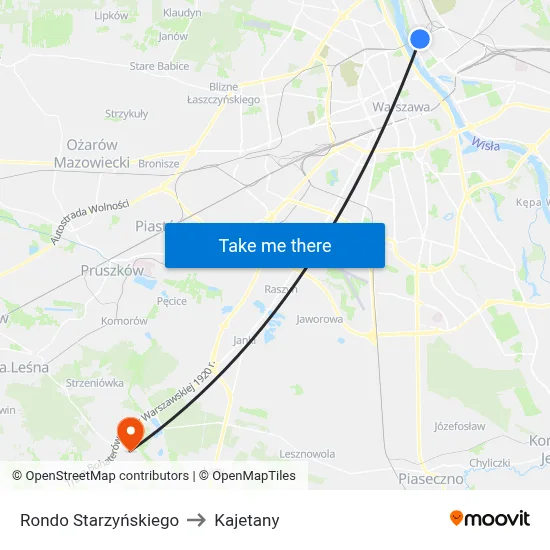 Rondo Starzyńskiego to Kajetany map