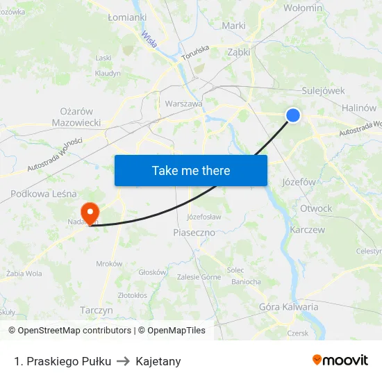 1. Praskiego Pułku to Kajetany map