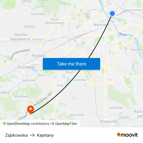 Ząbkowska to Kajetany map