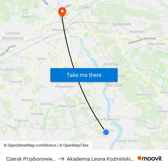 Czersk Przyborowie 01 to Akademia Leona Koźmińskiego map