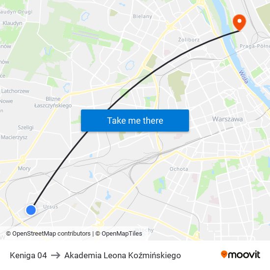 Keniga 04 to Akademia Leona Koźmińskiego map