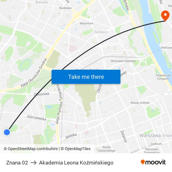 Znana 02 to Akademia Leona Koźmińskiego map