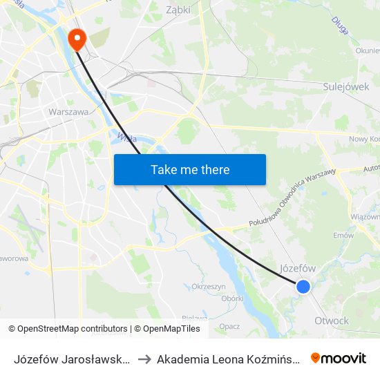 Józefów Jarosławska 01 to Akademia Leona Koźmińskiego map