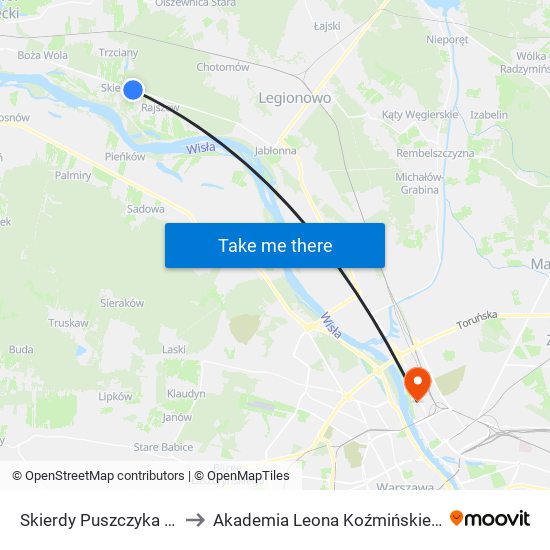 Skierdy Puszczyka 01 to Akademia Leona Koźmińskiego map