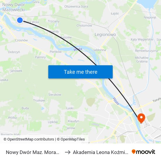 Nowy Dwór Maz. Morawicza 01 to Akademia Leona Koźmińskiego map