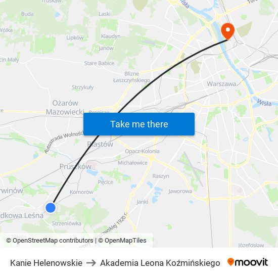 Kanie Helenowskie to Akademia Leona Koźmińskiego map