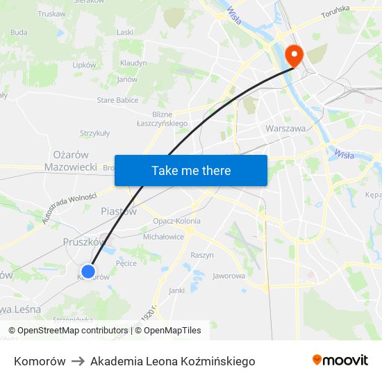 Komorów to Akademia Leona Koźmińskiego map