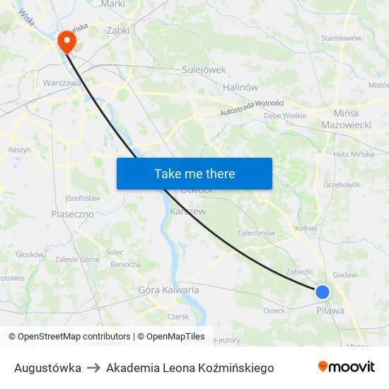 Augustówka to Akademia Leona Koźmińskiego map