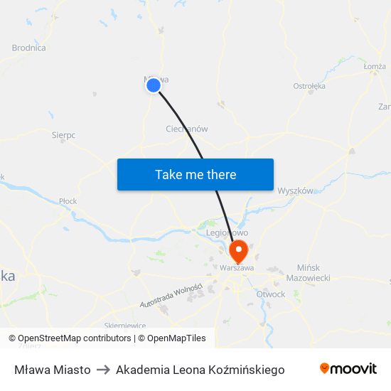 Mława Miasto to Akademia Leona Koźmińskiego map