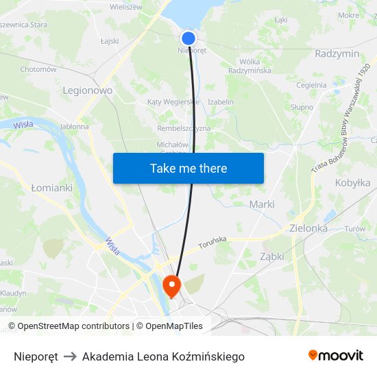 Nieporęt to Akademia Leona Koźmińskiego map