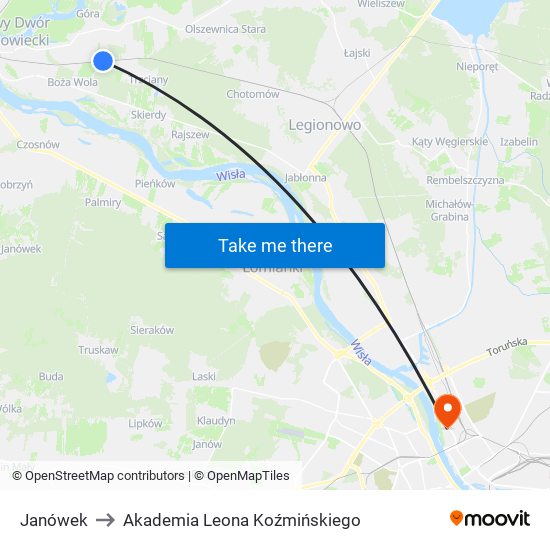 Janówek to Akademia Leona Koźmińskiego map