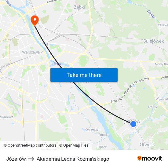 Józefów to Akademia Leona Koźmińskiego map