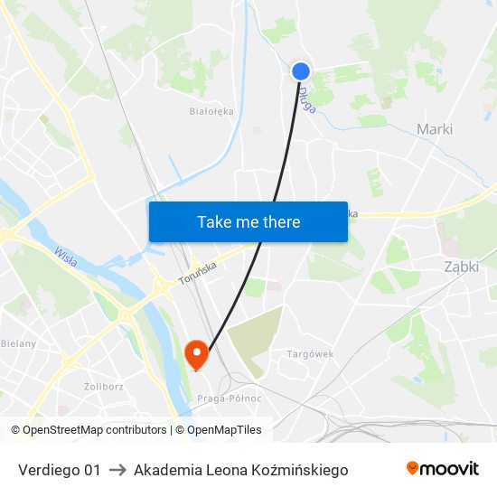 Verdiego to Akademia Leona Koźmińskiego map