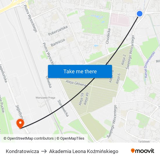 Kondratowicza to Akademia Leona Koźmińskiego map