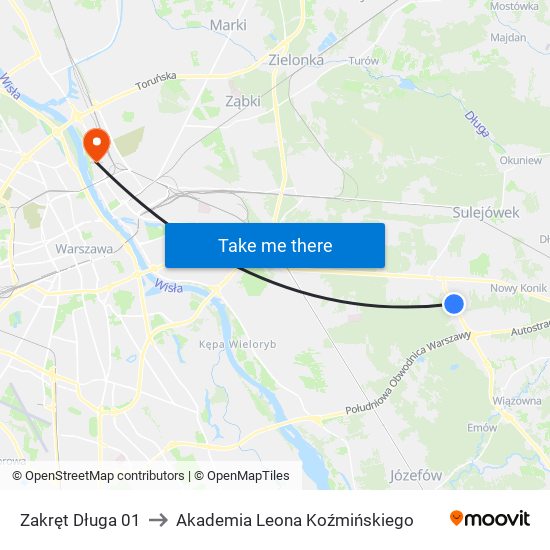 Zakręt Długa to Akademia Leona Koźmińskiego map