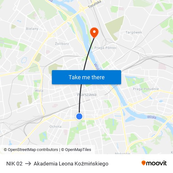 NIK 02 to Akademia Leona Koźmińskiego map