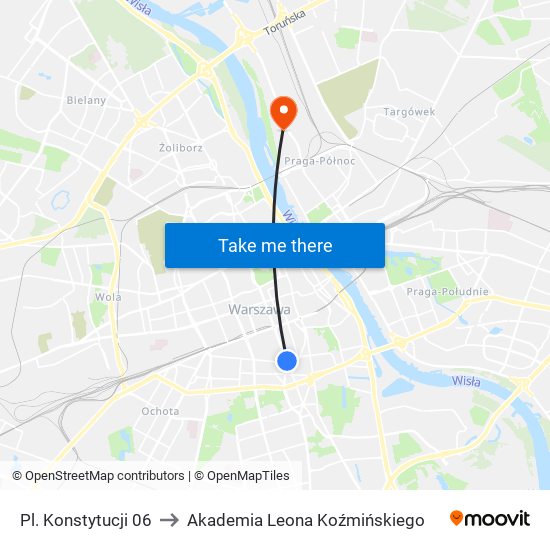 Pl. Konstytucji 06 to Akademia Leona Koźmińskiego map