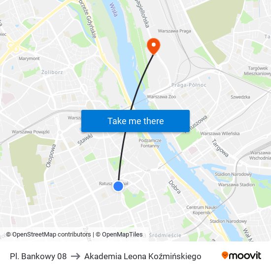 Pl. Bankowy 08 to Akademia Leona Koźmińskiego map