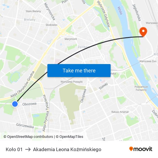 Koło 01 to Akademia Leona Koźmińskiego map