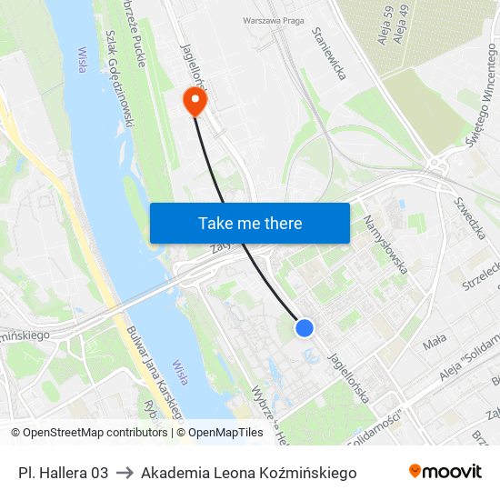 Pl. Hallera 03 to Akademia Leona Koźmińskiego map