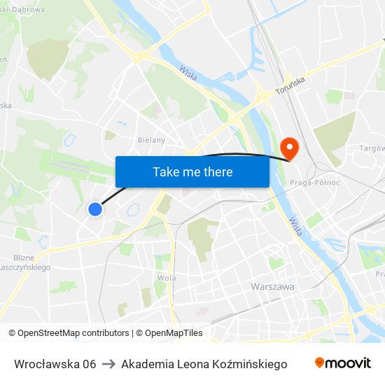 Wrocławska 06 to Akademia Leona Koźmińskiego map