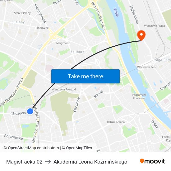 Magistracka to Akademia Leona Koźmińskiego map