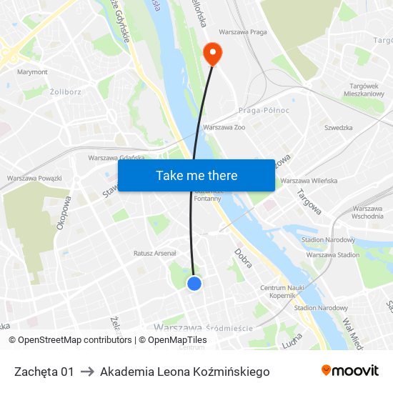 Zachęta 01 to Akademia Leona Koźmińskiego map