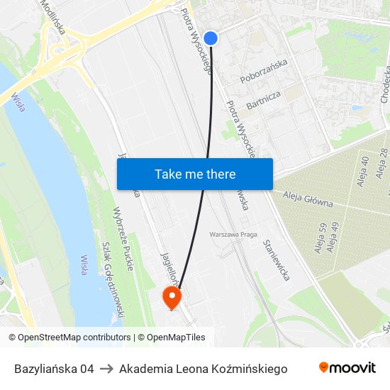 Bazyliańska 04 to Akademia Leona Koźmińskiego map