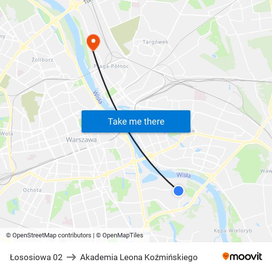 Łososiowa 02 to Akademia Leona Koźmińskiego map