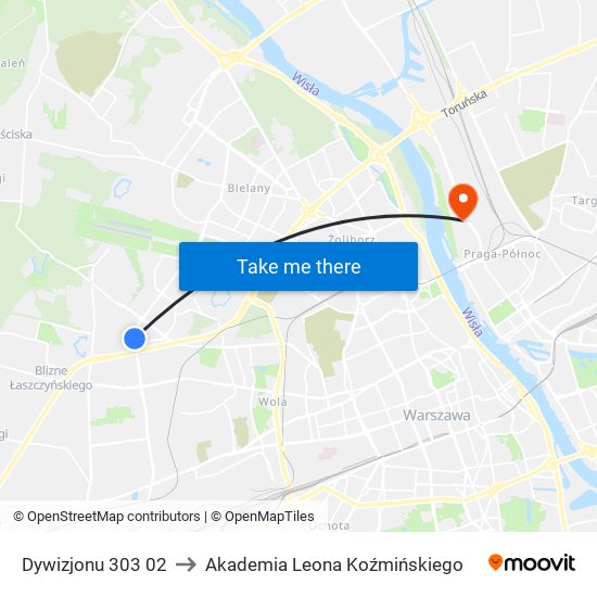 Dywizjonu 303 02 to Akademia Leona Koźmińskiego map