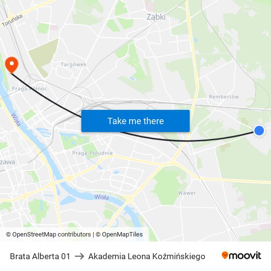 Brata Alberta 01 to Akademia Leona Koźmińskiego map