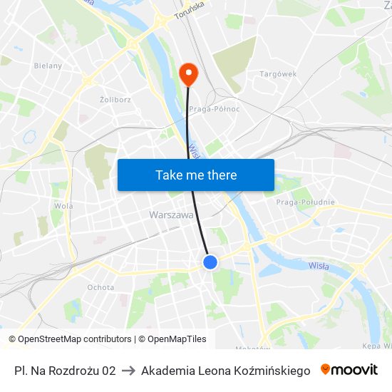 Pl. Na Rozdrożu 02 to Akademia Leona Koźmińskiego map