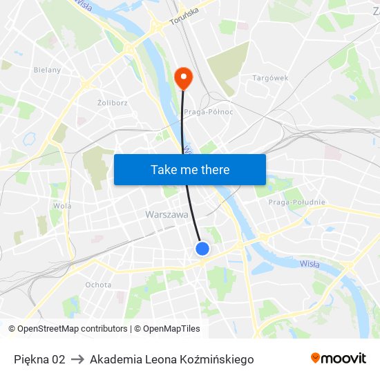 Piękna 02 to Akademia Leona Koźmińskiego map