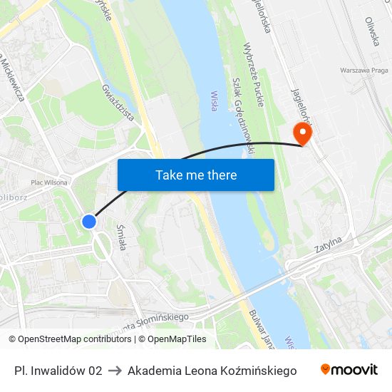 Pl. Inwalidów 02 to Akademia Leona Koźmińskiego map