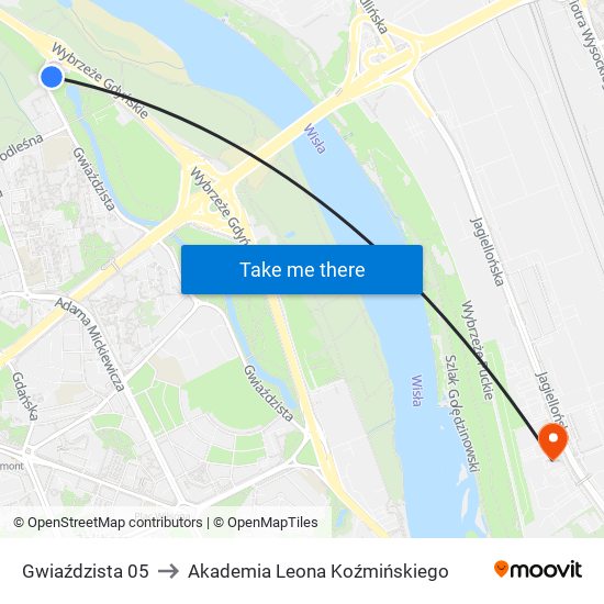 Gwiaździsta 05 to Akademia Leona Koźmińskiego map