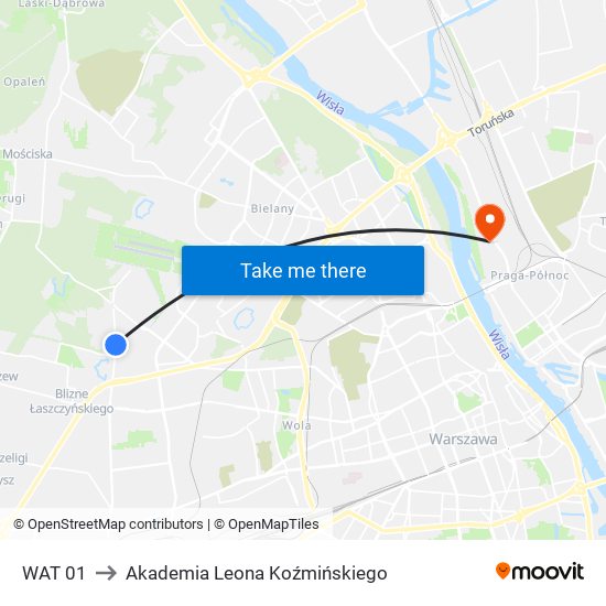 WAT to Akademia Leona Koźmińskiego map