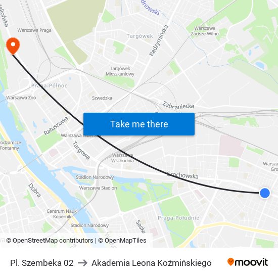 Pl. Szembeka 02 to Akademia Leona Koźmińskiego map