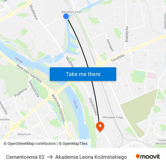 Cementownia 02 to Akademia Leona Koźmińskiego map